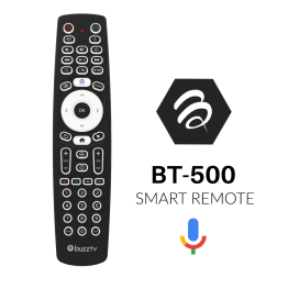 Buzztv BT-500 Smart Remote with Backlit + Google Voice + Bluetooth + IR Remote + TV Learning Mode